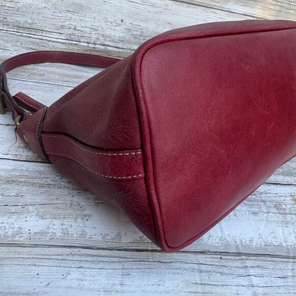 VTG Y2K Coach Leatherware Purse 8E85 Mini Baguette Handbag Red Zip Top - Picture 13 of 17